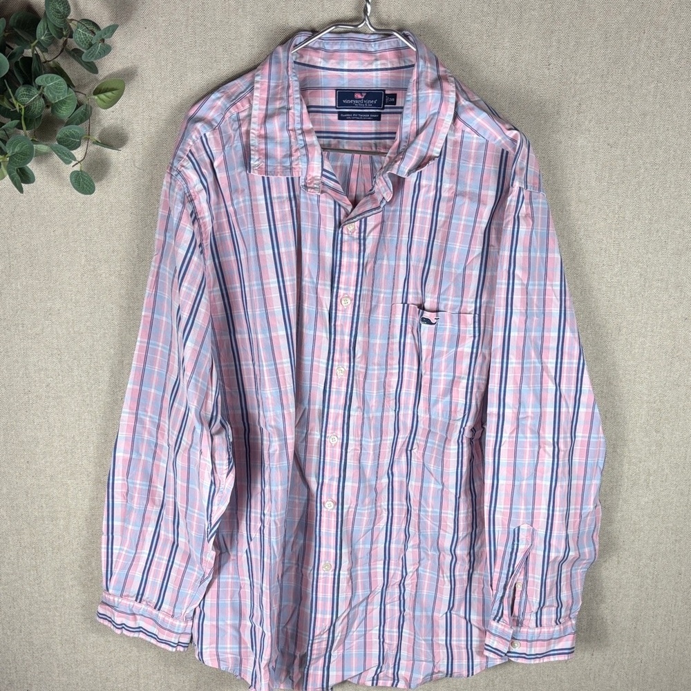 Vineyard Vines > Pink and Blue Classic Fit Tucker Shirt 2XB - Picture 1 of 6